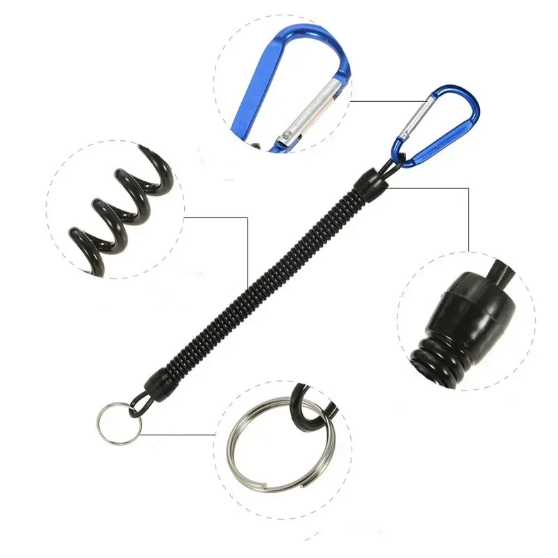 Tactical Lanyard Spring Rope Outdoor Hiking Camping Anti-lost Phone Key Chain Military Backpack Attactment Spring Strap