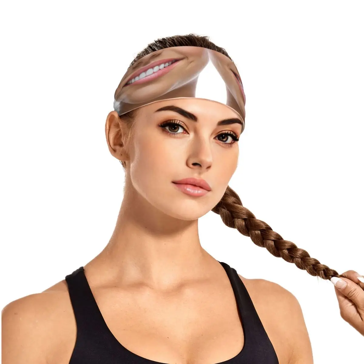 

Маска на заказ, ваша улыбка с улыбкой, повязка на пот для мужчин и женщин, быстросохнущая спортивная повязка на пот, тренажерный зал, йога, бег