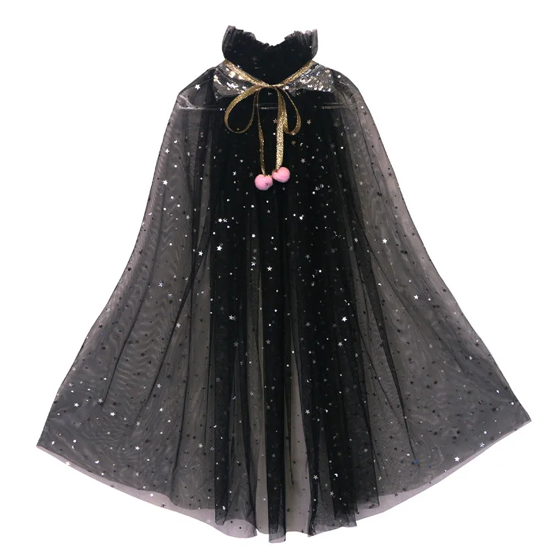 Girl Costume Children Elegant Dress Cape Kids Christmas Halloween Party Supply Girl Tulle Cloak Elsa Rapunzel  Accessory