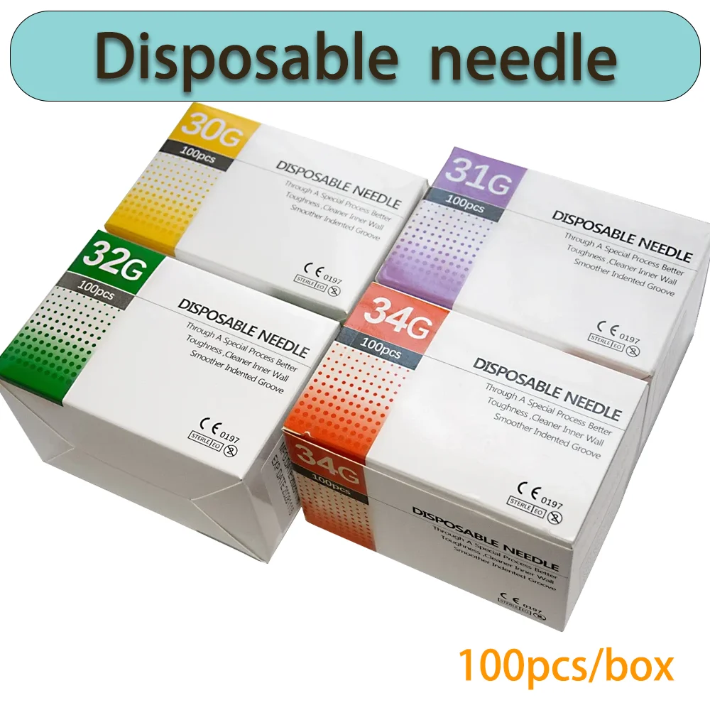 

100pcs Painless small needle painless beauty ultrafine 30G 31G 32G 34G syringes Korean Needles Eyelid Tools