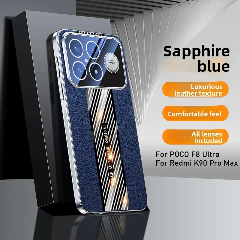 Luxus Business PU Leder Überzug Handy Fall Für Redmi K90 Pro Max POCO F8 Ultra Vollständige Abdeckung Objektiv Schützen Abdeckung Funda