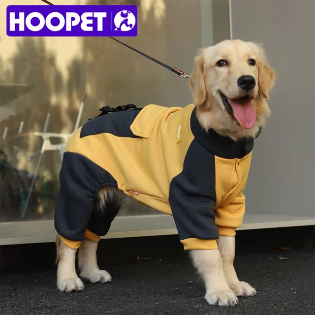 HOOPET Sporting Dog Jacket Four Feet Clothes for Dogs Labrador Retriever Golden Retriever Autumn Big Dog Coat with Zipper Warm