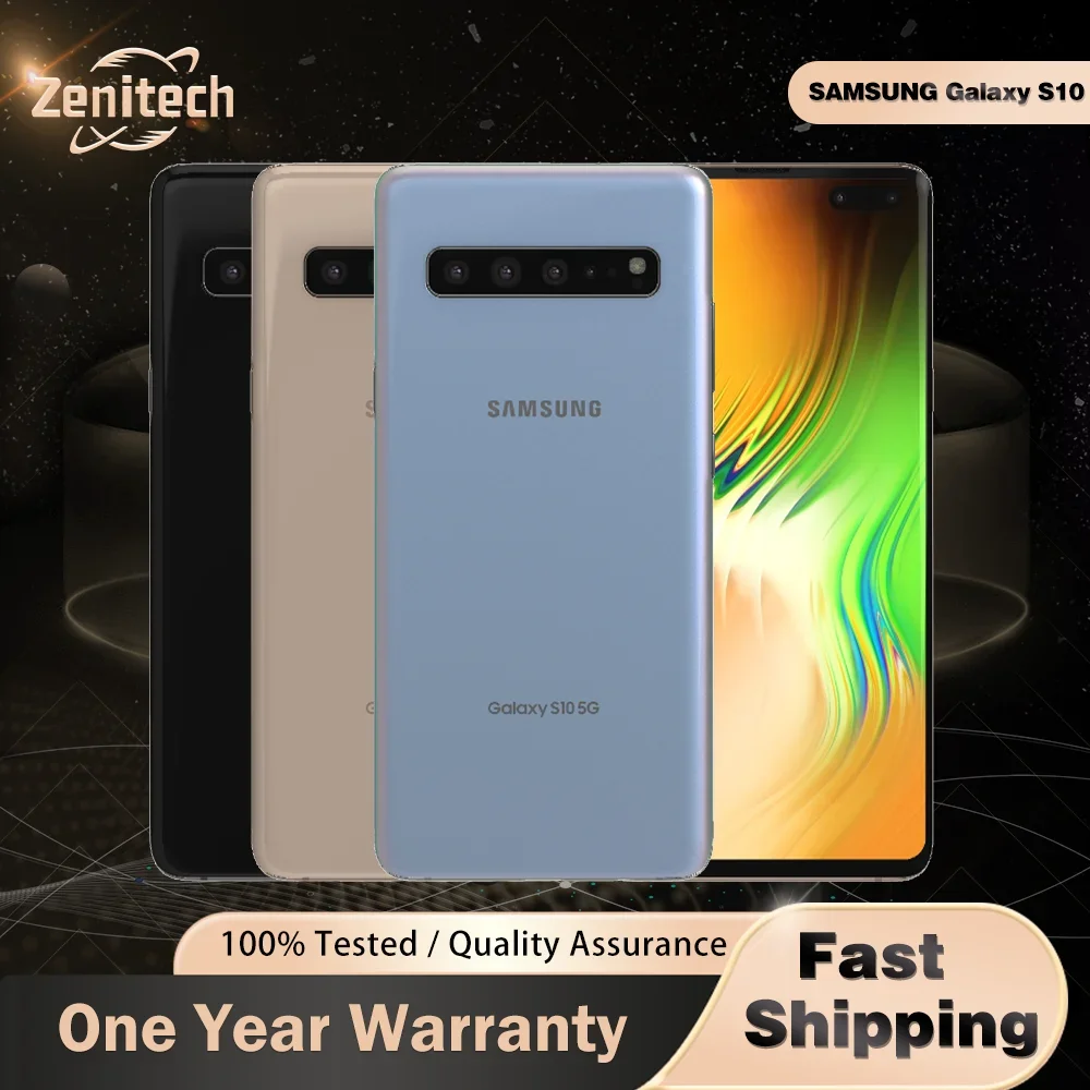 هاتف سامسونج جالاكسي S10 G973U1 G973F 4G الأصلي 6.1 "8GB RAM 128GB ROM بصمة NFC Snapdragon855 ثماني النواة الهاتف المحمول