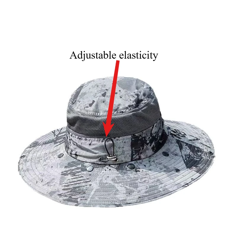 قبعة صياد السمك للرجال صيفية للصيد في الهواء الطلق للحماية من الشمس قبعة كبيرة على شكل عين القطة مضادة للأشعة فوق البنفسجية قناع تسلق الجبال قابل للتنفس #4