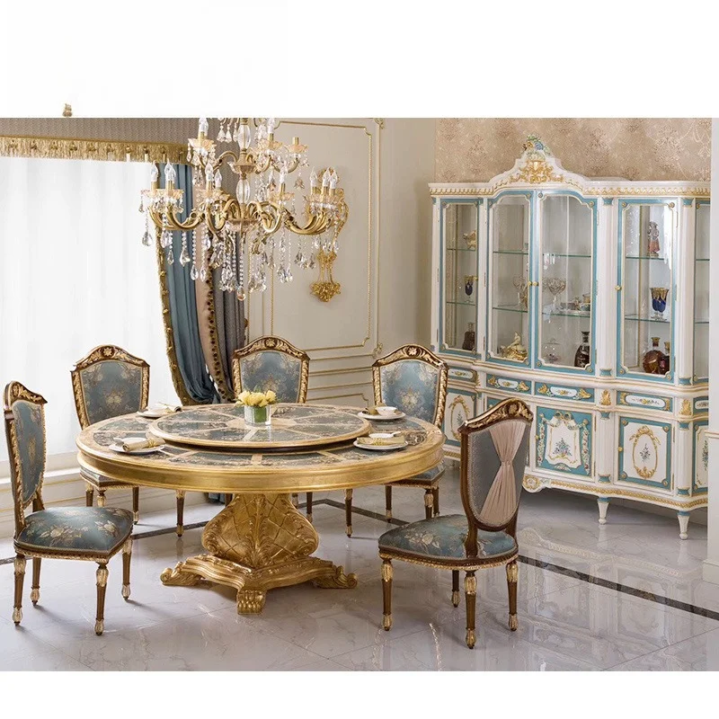 European Italian Luxury Four-door Wine Cabinet European Neoclassical French Painting Display High Cabinet Whole House