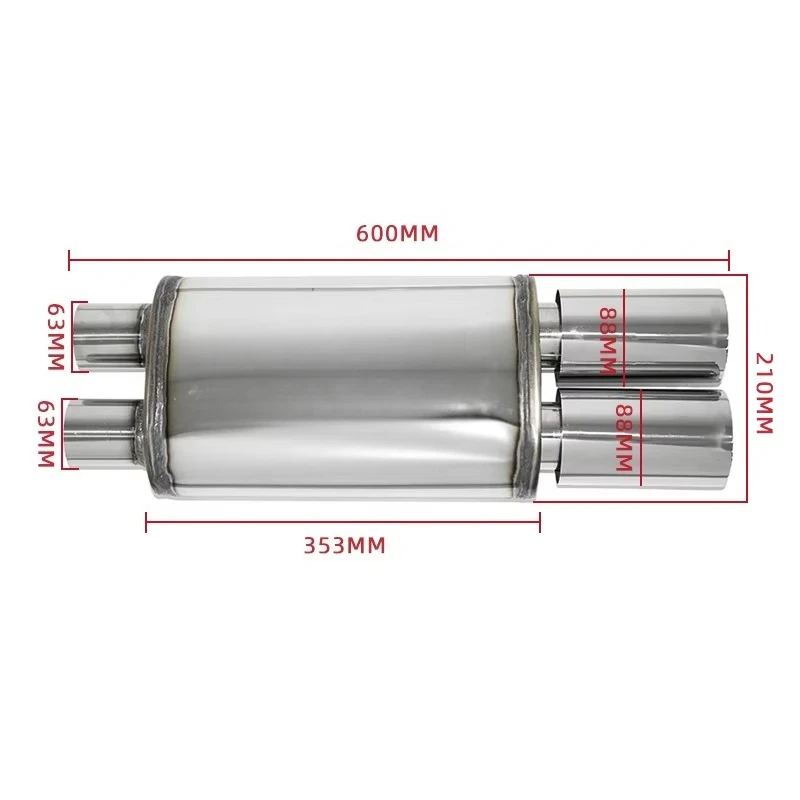 Universal Stainless Steel Exhaust Drum Exhaust Pipe Tailpipe Tail Throat Exhaust Tips In Stock
