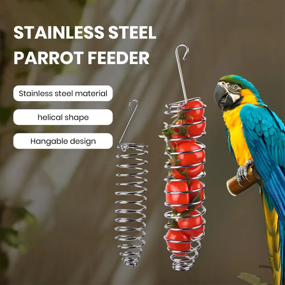 Hangable Bird Feeder Spiral Design Parrot Feeder Toy for Easy Bird Feeding Hanging Bird Supplies with Food Feeder Tool