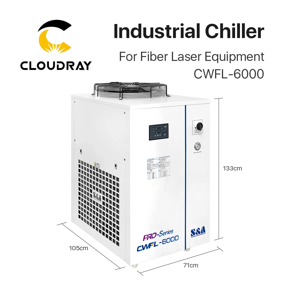 Cloudray Original S&A Industrial Chiller CWFL-6000 380V 50/60Hz 50L/min Rated Flow for Industrial Machine Water Cooling System