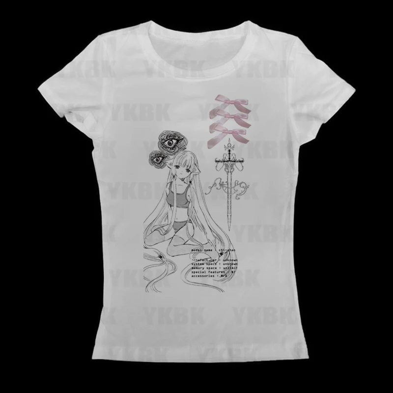Kawaii Mädchen Kurzarm Print Anime Tees Y2k Stil Mode Tops Streetwear Frauen Harajuku Retro 90er Jahre Emo Casual Punk Baby