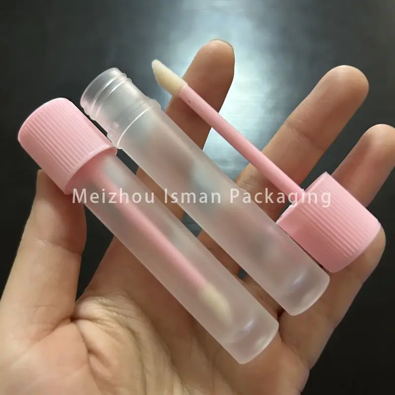 

50Pcs 5ml frosted pink lip gloss tube liquid concealer foundation bottle eye shadow applicator blush lipstick tubes