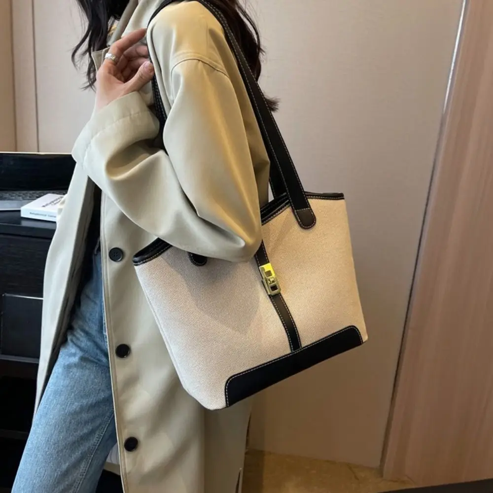 

Многофункциональная цветная сумка через плечо, большая вместительная сумка в минималистском стиле, сумка через плечо с замком и пряжкой, большая сумка для поездок на работу