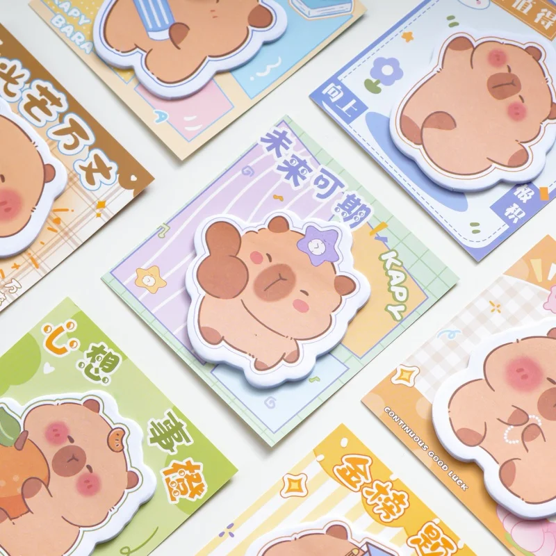 48pcs/lot Kawaii Capybara Memo Pad Sticky Notes Cute Stationery Label Notepad Planner Sticker Post School Supplies