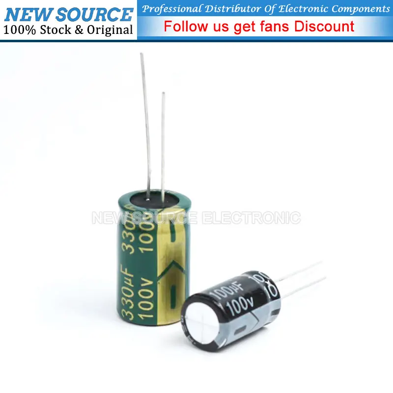 1-50PCS 100V Aluminum Electrolytic Capacitor 1 2.2 2.7 4.7 10 22 33 47 68 100 150  220uf 330uf 470uf 680uf 1000 2200UF NewSource