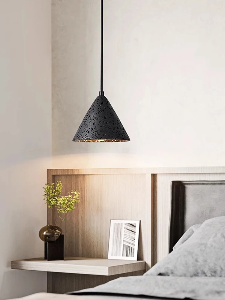 

Nordic Simple Restaurant Led Pendant Lamp Vintage Stone Black Light Fixture Bar Island Table Designer Art Home Room Decor Light