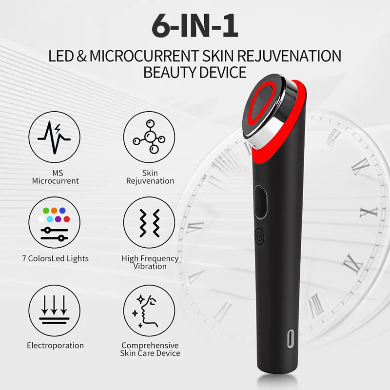 Multifunctionele oogmassager7Color Light Oogbescherming Trillingen Gezichtsinroductieapparaat Rood en blauw licht Oogschoonheidsapparaat