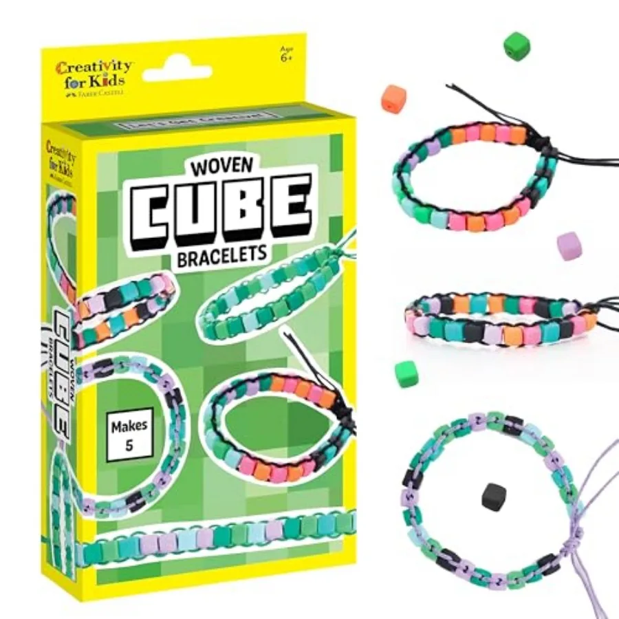 

Woven Cube Bracelets Mini Kit Make 5 Pixel-Inspired Bracelets with This STEAM Craft for Fun, Mess-Free Summer Activities for Ag