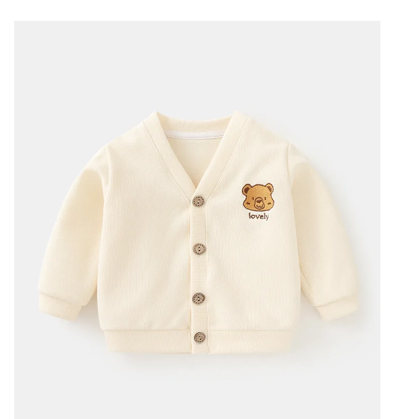 Kleinkind Baby Jungen Strickjacke Baumwolle Tier Gedruckt Kinder Kinder Jungen Öffnen Stich Mäntel Lose V-kragen Kleinkind Jungen Mäntel – Detail 2