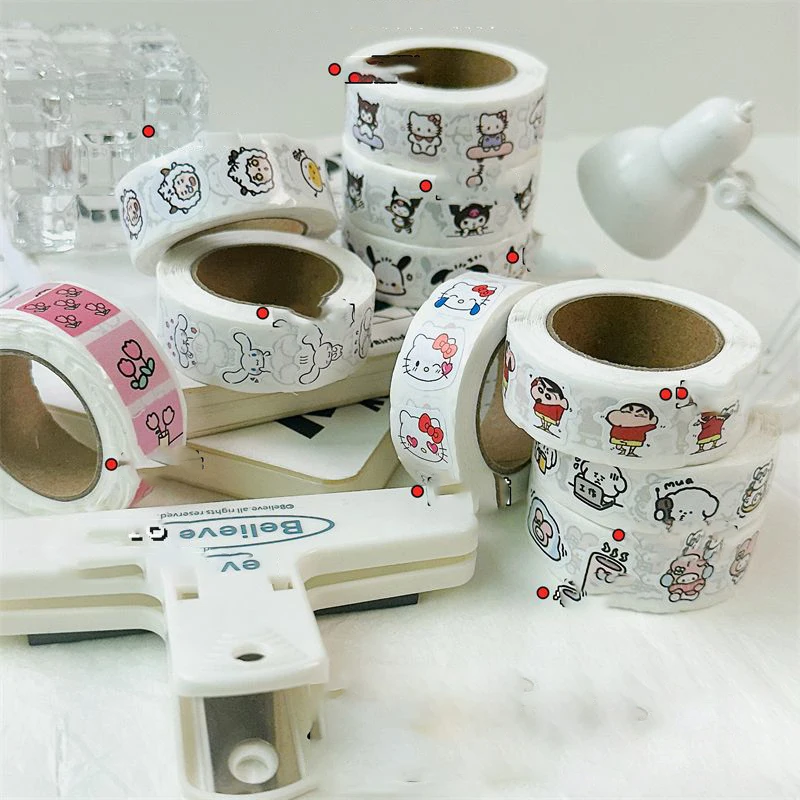 Sanrio Hello Kitty Kawaii Anime Diy Decal Cute Cinnamoroll Cartoon Decoration Sealing Sticker Adhesive Tape Lovely Gifts Girls