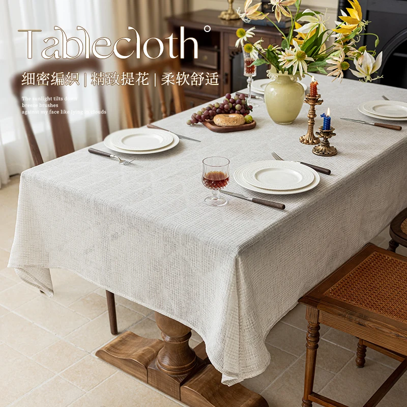 Taplak meja Linen gaya Jepang baru 2024 taplak meja warna Solid untuk meja makan Pernikahan dekorasi meja teh