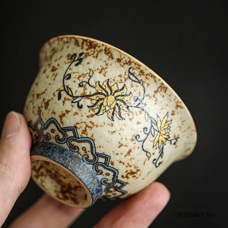 1 قطعة الزهور الصينية اليدوية كوب شاي سيراميك فنجان الشاي المنزلية خمر وعاء الشاي السفر الشخصية التأمل كوب Teaware 45 مللي #5