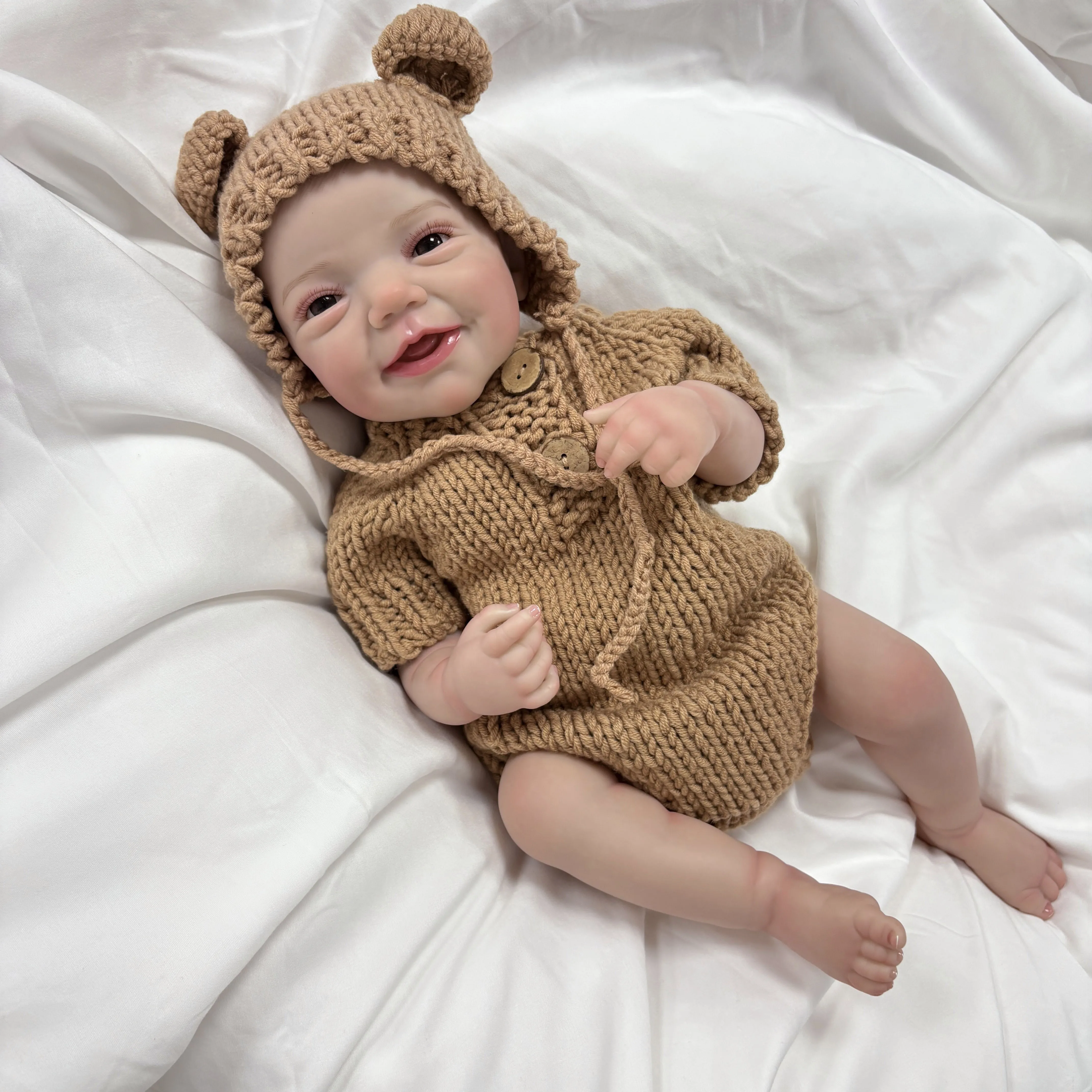 Charlie Vollvinyl-Körper, wiedergeborenes Baby, 19 Zoll, lebensecht, mehrere Schichten, Malerei, 3D-Haut, sichtbare Adern, Weihnachtsgeschenk für Kinder