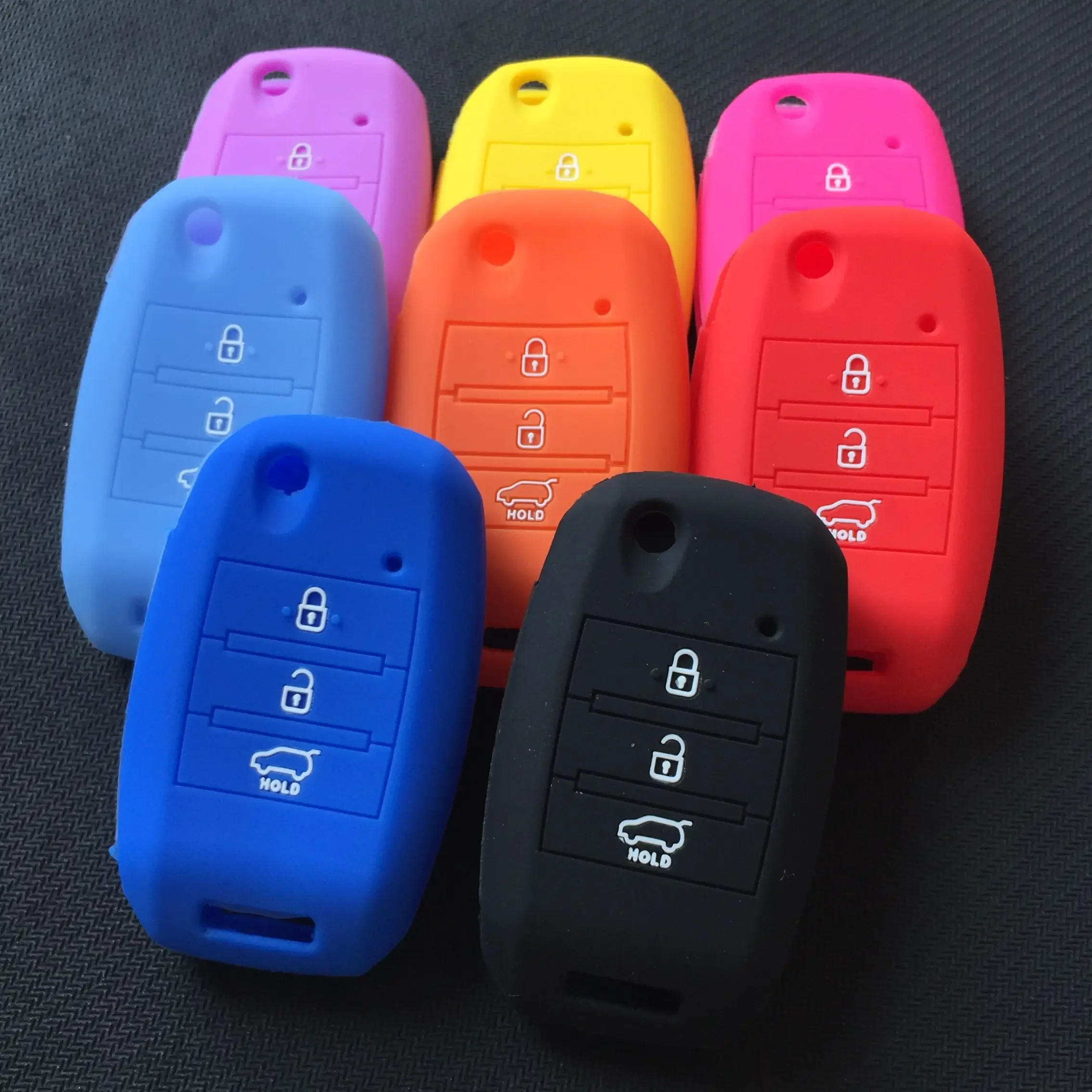 3 Button Silicone Car Key Cover Case for Kia Sportage Cerato Optima K5 Rio Carens Rondo Ceed Picanto K2 Soul Sorento Flip Remote