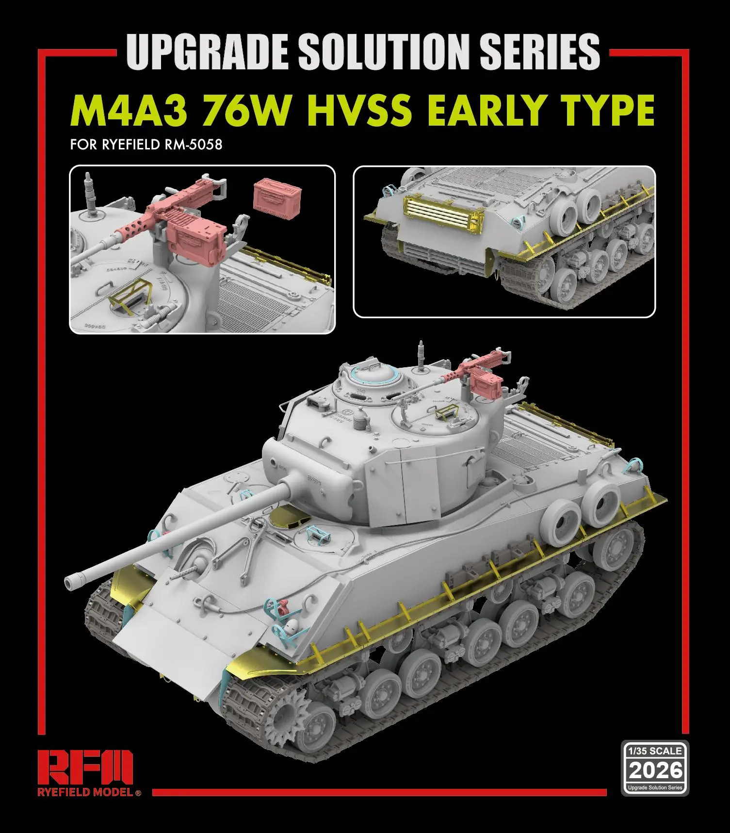 

RYE 5058 + 2026 1/35 M4A3 76W HVSS раннего типа фототрек средний танк + металлические детали для травления