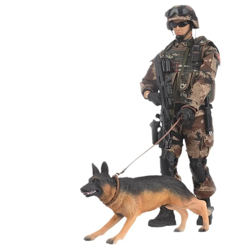 Pattiz Peace Mission Plus Edition 1/6 Scale Chinese Army Articulated Joint Action Figure With Military Dog Collectible Model Set