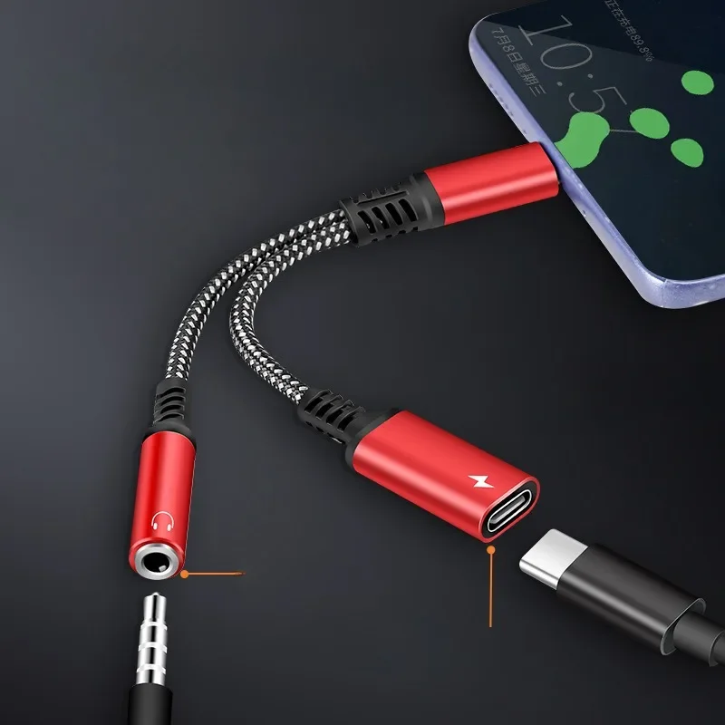 PD OTG 2 w 1 rozdzielacz USB C do podwójnego USB typu C Audio słuchawki dla iPhone 15 Samsung S23 Huawei Xiaomi szybka ładowarka Adapter