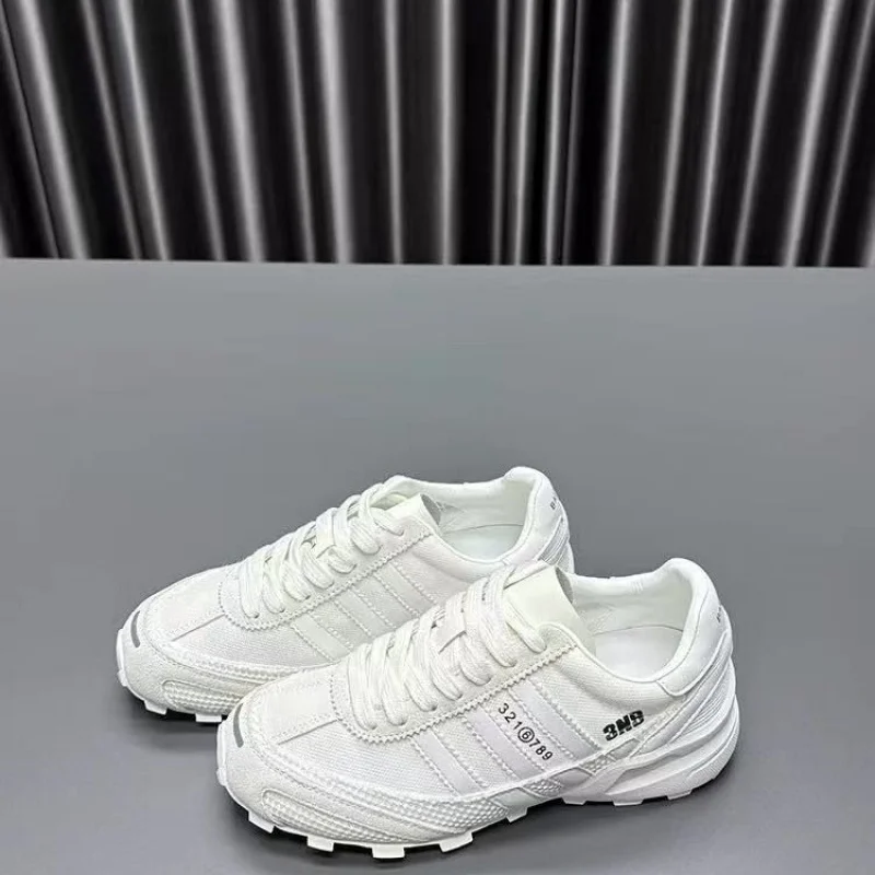 

Genuine Leather Mesh Women's Shoes 2025 Summer New Round Toe Thick Sole Thin Breathable Cowhide Casual Sports Shoes Trendy