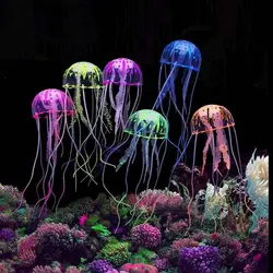 Artificial Jellyfish Tropical Goldfish Hippocampus Glowing Fluorescence Aquarium Fish Tank Underwater Landscaping Decoration