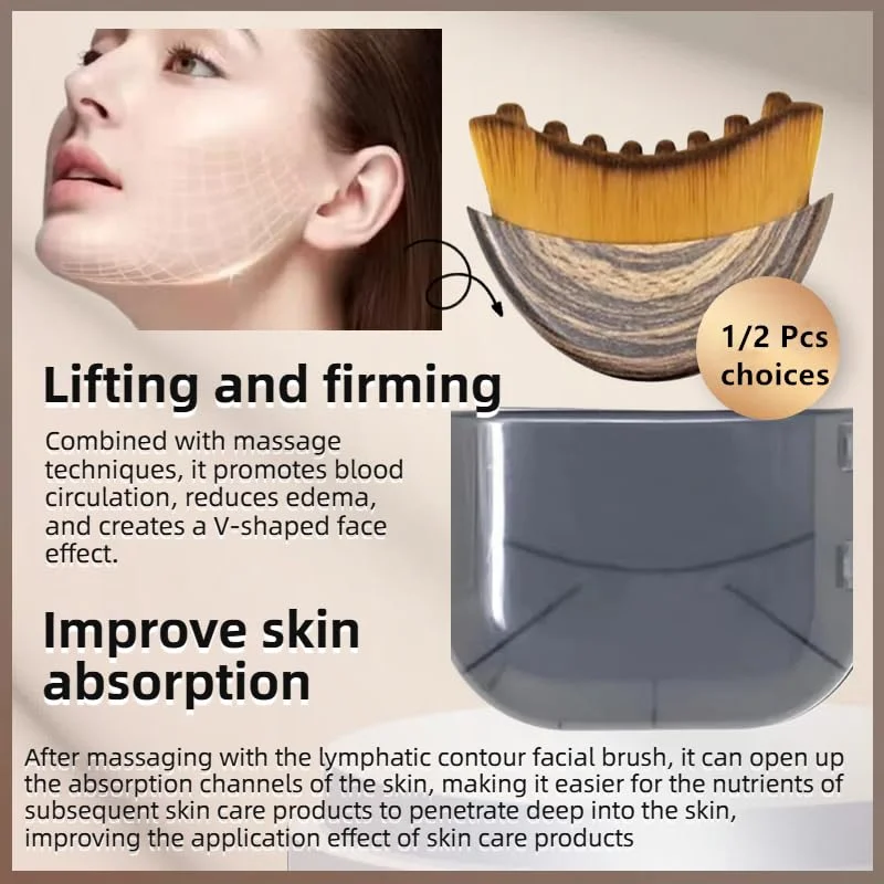 1/2 قطعة من فرشاة الوجه اللمفاوية للنحت - مضادة للانتفاخ، وإزالة السموم والرفع، وتحسين توهج البشرة وامتصاصها