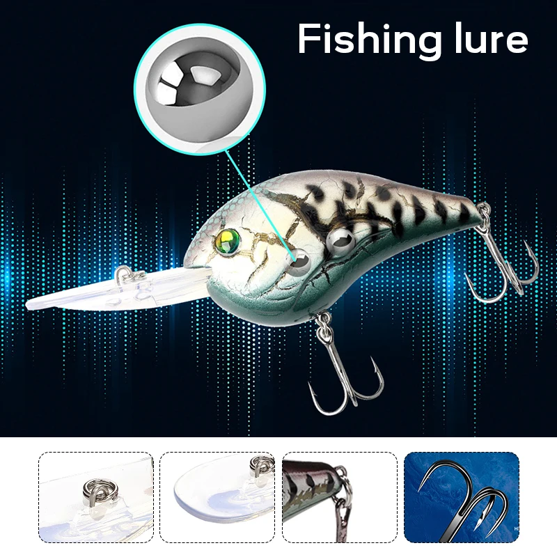 

1pc Rattle Wobblers Long Tongue Lure Deep Diving Hard Lure Artificial Bait Fishing Crankbaits for Pike Bass Perch Trout 75mm 24g