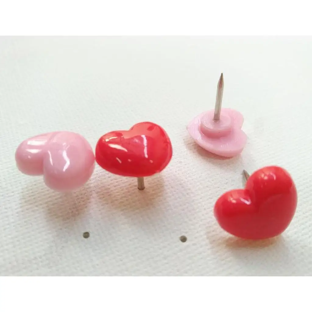 Metal Drawing Pins with Box Heart Shape Office Push Pins School Supplies for Photos and Memo Boards view 4
