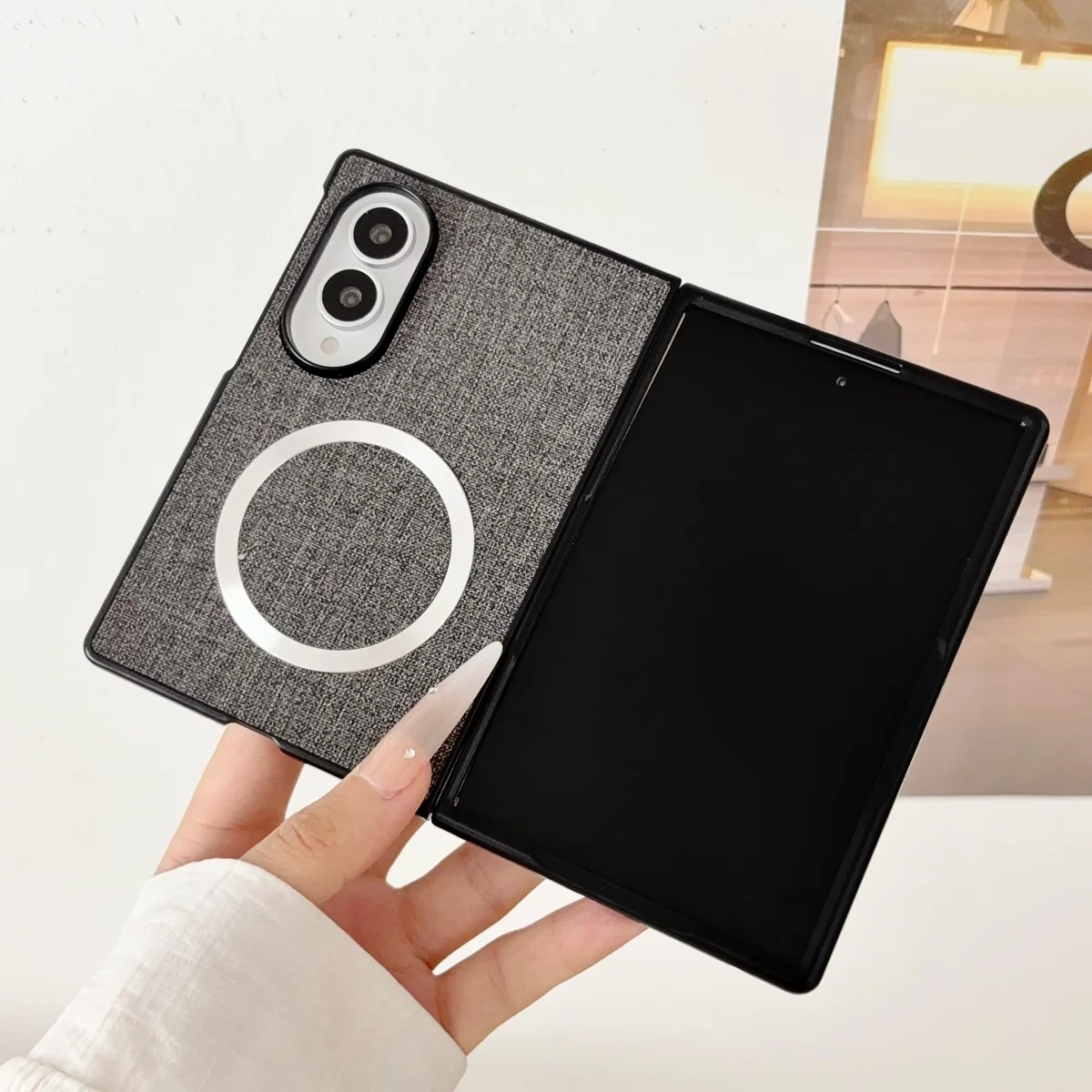 Magnetic Leather Phone Case for Samsung Galaxy Z Fold 8 7 6 5 4 ZFold8 Ultra for Magsafe Wireless Charge All Inclusive Cover