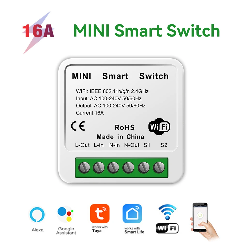 Smart Home WiFi Smart Switch Relay Module for Tuya Homekit Ewelink Three Styles Six Option APP Voice Work with Alexa Google