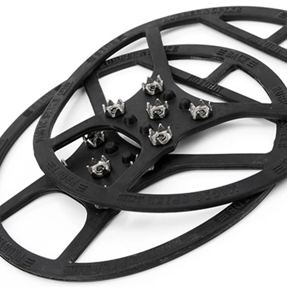 1 زوج الجليد المربط ترصيع المعادن سيليكون الفرقة مرنة بسط أحذية الثلوج غطاء عدم الانزلاق الشتاء قبضة الأشرطة المرابط حجم L #1