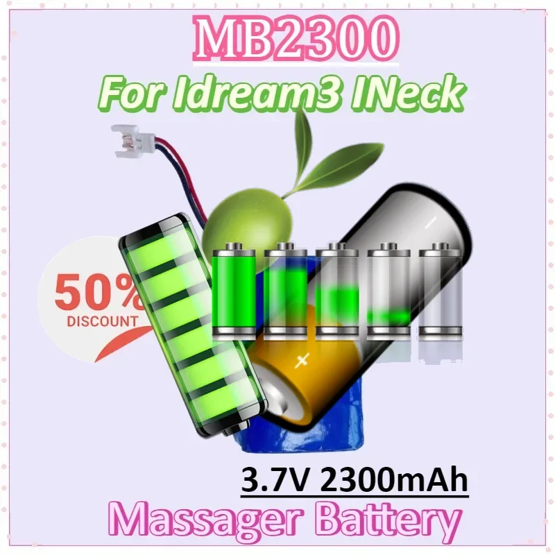 

MB2300 3.7V 2300mAh Massager Battery for Idream3 INeck Rechargeable Lithium-ion Battery Pack
