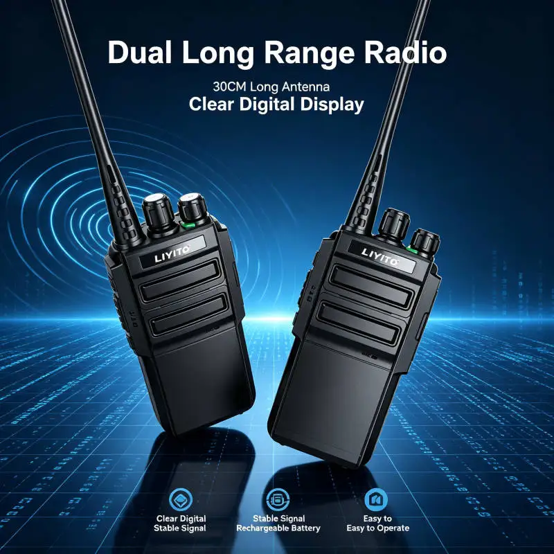 Motolola Walkie Talkie UHF 400-470MHz PMR446 16 Channels Long Range Handheld Two Way Radio Rechargeable Waterproof for Outdoor
