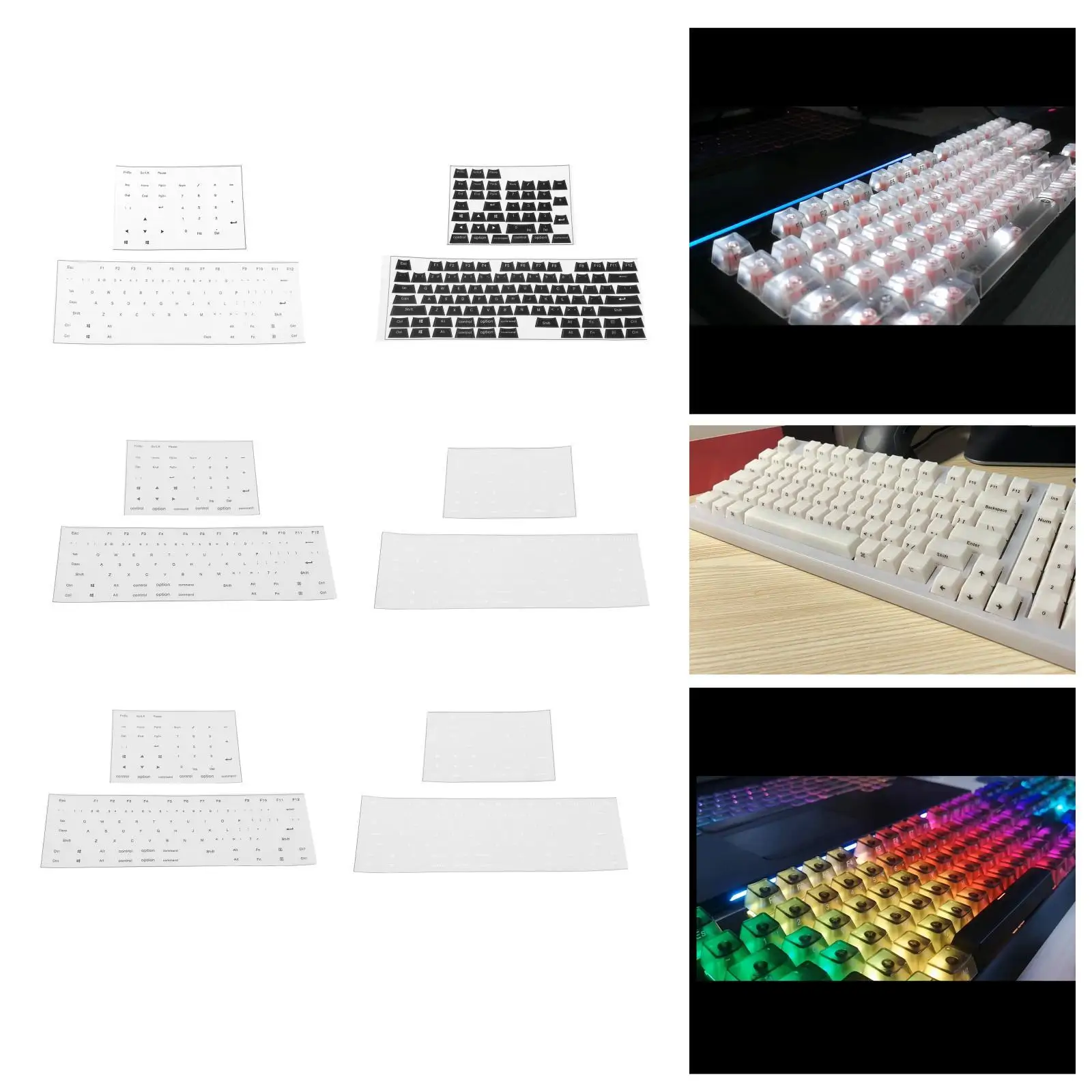 English Universal Keyboard Side Stickers Membrane Mechanical to Use with Installation Tools