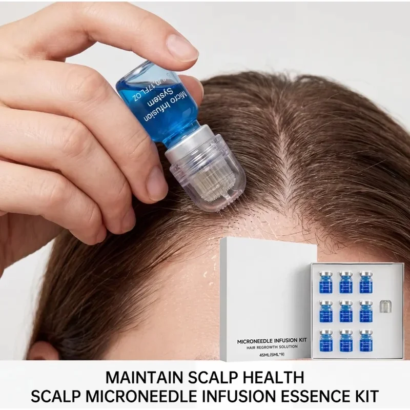 Microneedle Hair Regrowth Solution Kit Scalp Care Nourishing Serum Maintain Healthy Hair For Scalp Needle Head Use JK3372