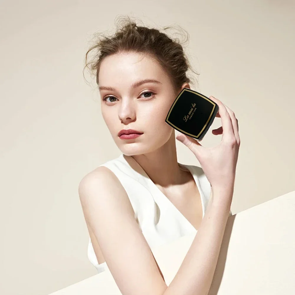 Langlebiges, mattes Fixierpuder, Ölkontrolle, Porenminimierung, makelloses Make-up, tragbares Gesichtspuder für eine glatte Haut