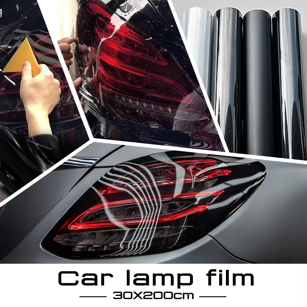

Gloss Transparent Light Black Smoke PVC Film Tint Headlight Taillight Wrap Cover Film Foil Sticker Diy Auto Waterproof Stickers