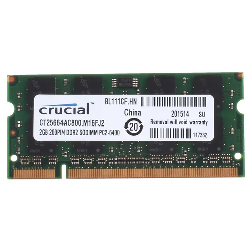 Imagen 2 del producto Memoria portátil CRUCIAL SODIMM RAM DDR2 DDR3L 667Mhz 800MHz 1333MHz 1600MHz 1866MHz SODIMM Ram 1,35 V 1,8 V 2GB 4GB 8GB para ordenador portátil