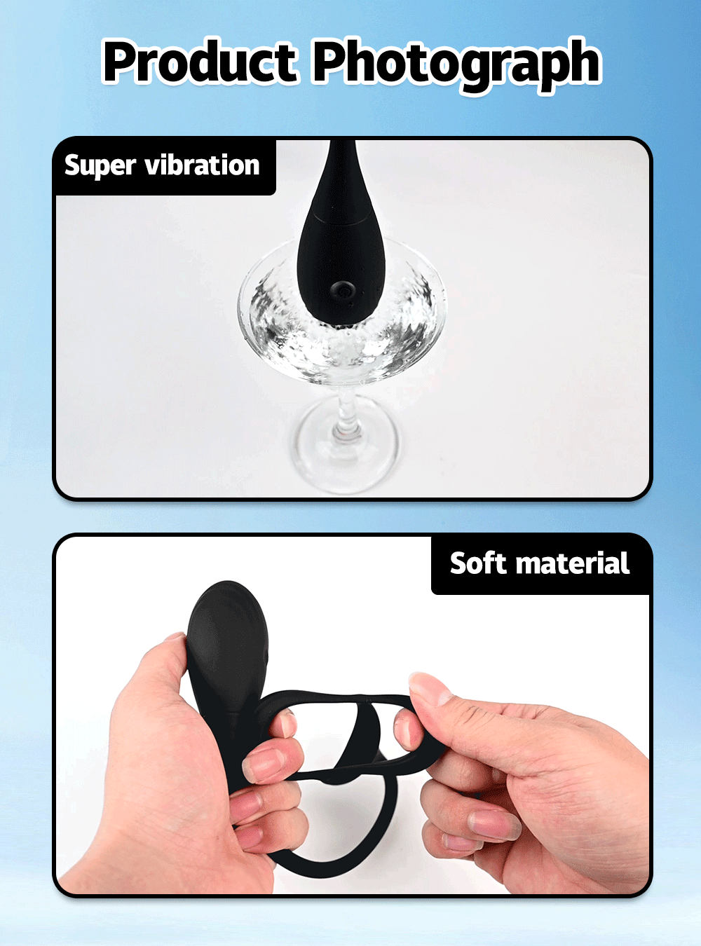 Male 2-in-1 Cock Ring and Anal Butt Plug Vibrator