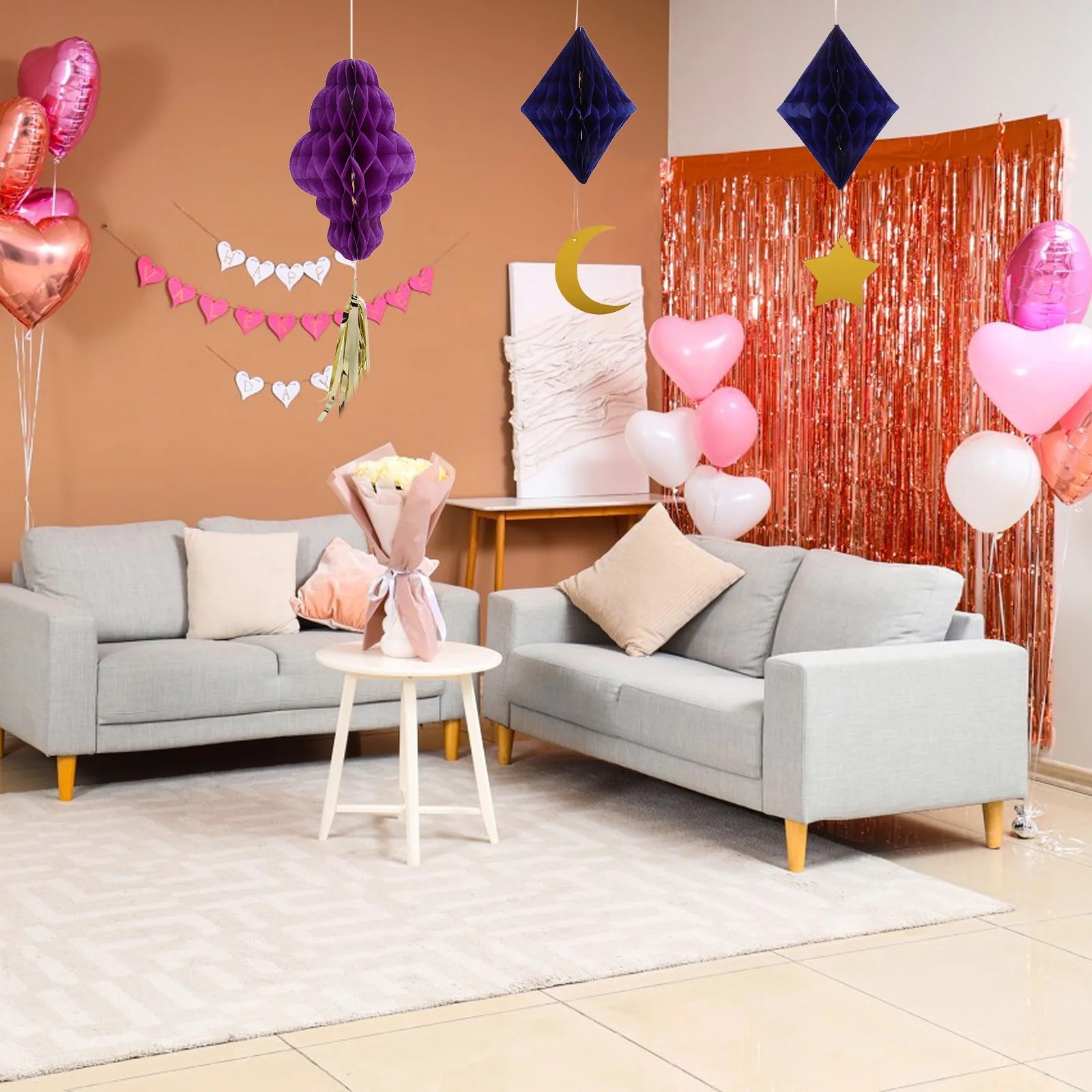 

3Pcs Honeycomb Paper Balls Ornaments Hanging Decoration for Birthday Graduation Christmas Party Celebration Mother Day Honeycomb