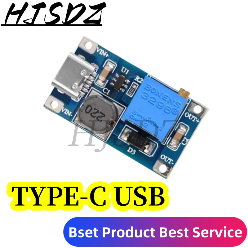 1-5PCS/LOT MT3608 DC-DC Adjustable Boost Module 2A Boost Plate Step Up Module TYPE-C MICRO USB 2V-24V to 5V 9V 12V 28V