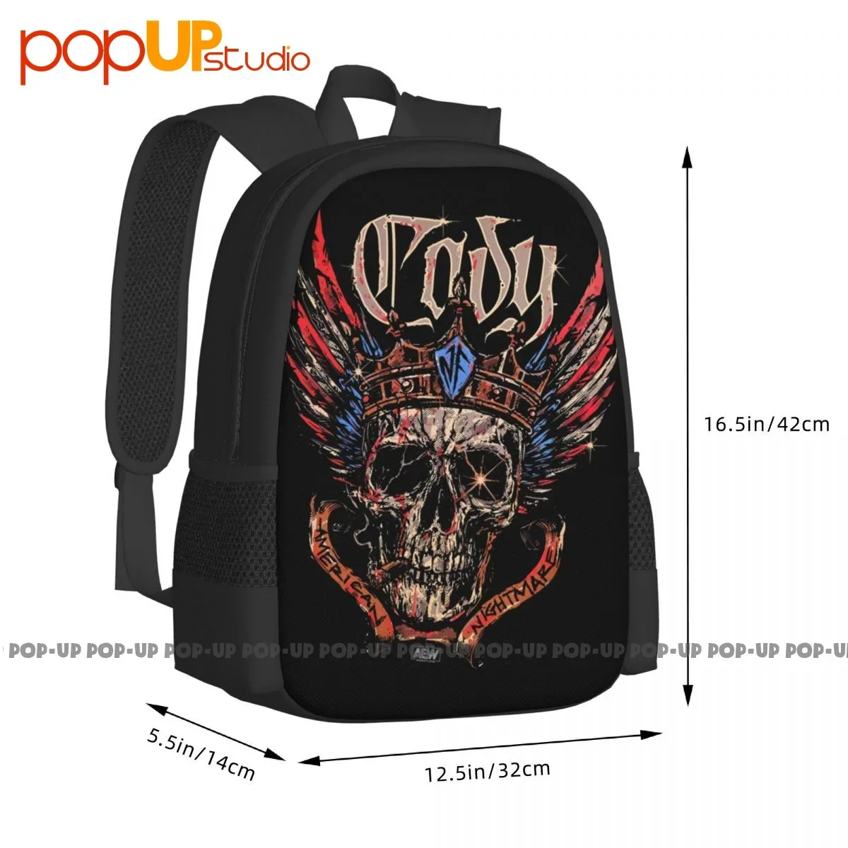 Mochila de gran capacidad con estampado de calavera de pesadilla americana para P-52, bolsa de gimnasio, Aew Wrestling, Chie Rhodes