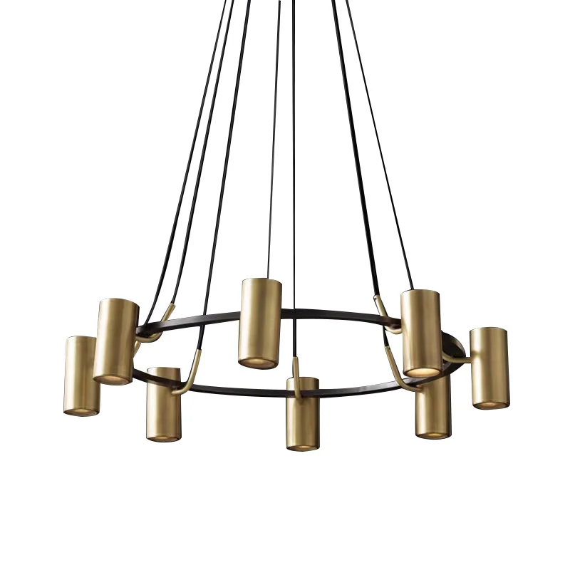 

All copper living room chandelier model room round chandelier wabi sabi industrial style dining room light