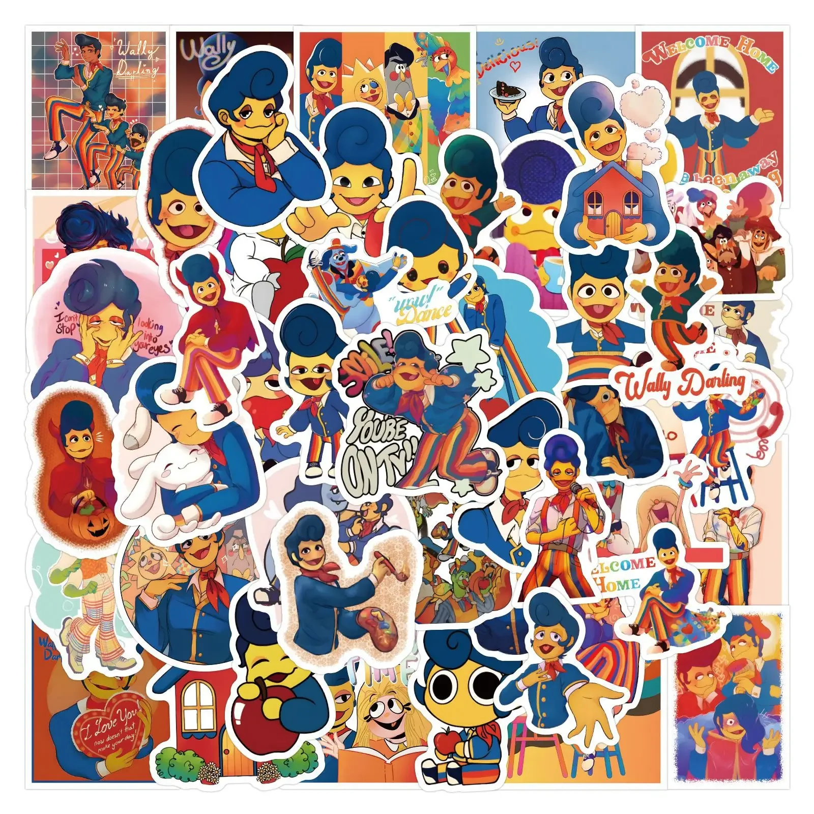 50/110 pçs bem-vindo casa wally querido adesivos engraçado dos desenhos animados adesivo crianças brinquedos bagagem portátil telefone guitarra carro bicicleta decalques